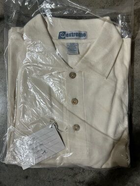 NWT Extreme Men’s Long Sleeve Polo Shirt 2XL Natural Cream